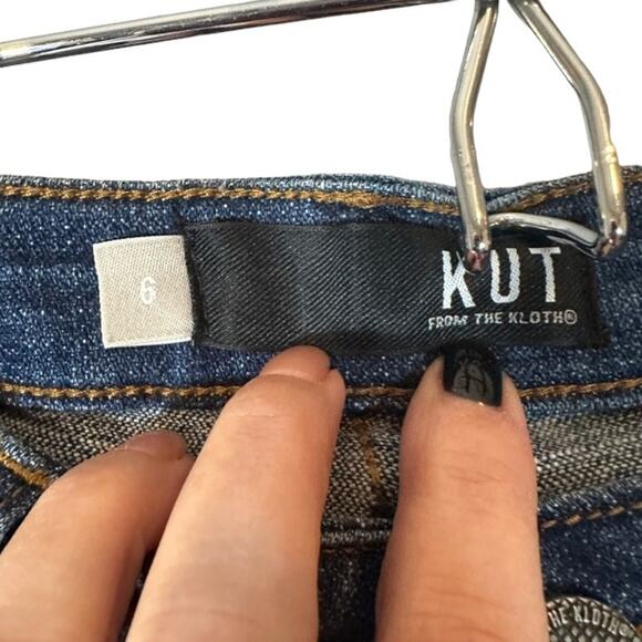 Kut From The Kloth Blue Lauren Crop Straight Leg Denim Jeans Women Sz 6 - Picture 3 of 9